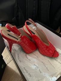 Scarpa corallo con tacco