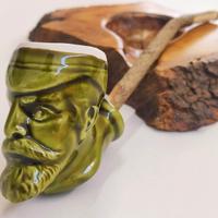 Pipa CHIOGGIOTTA testa verde in terracotta