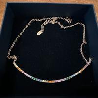 Bliss collana Mywords argento rosa e zirconi color