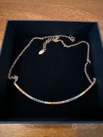Bliss collana Mywords argento rosa e zirconi color