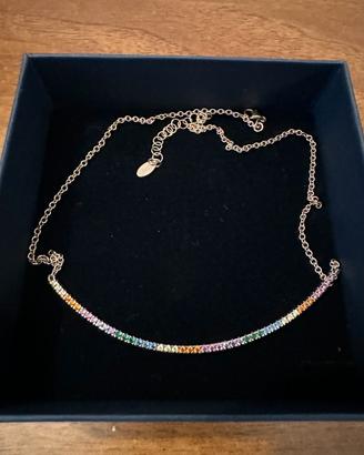 Bliss collana Mywords argento rosa e zirconi color