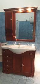 Mobile bagno e specchiera in legno