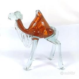 Statua Cammello Vetro Soffiato Murano Marrone