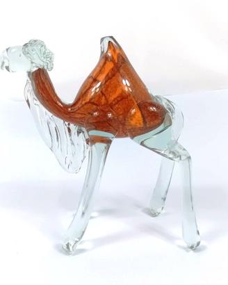 Statua Cammello Vetro Soffiato Murano Marrone