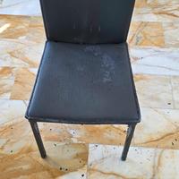 6 sedie Chateau d'Ax in similpelle grigio scuro