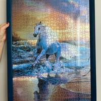 Quadro con puzzle incorniciato con cavallo 
