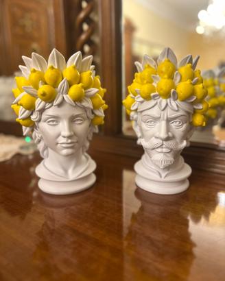 Teste di moro lui e lei corona di limoni