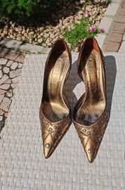 Décolleté oro con borchie, Made in Italy 🇮🇹