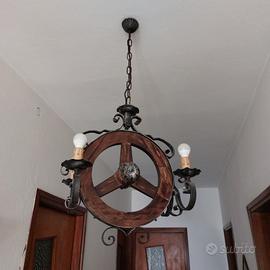 lampadario in ferro battuto 