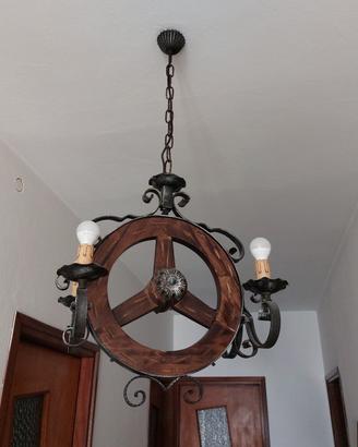 lampadario in ferro battuto 