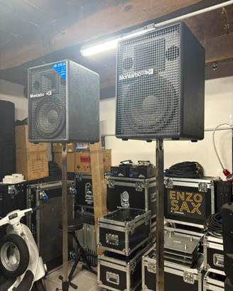 COPPIA CASSE MONTARBO 210 A IN LEGNO+STATIVI