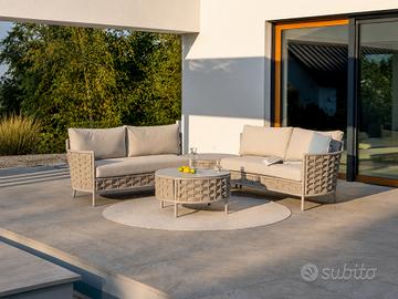Divano angolare outdoor Loop II grigio beige