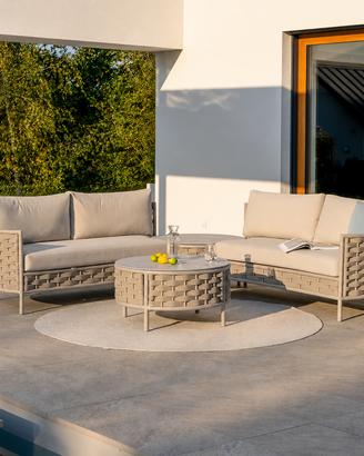 Divano angolare outdoor Loop II grigio beige