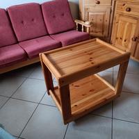 Carrellino/tavolino - legno massello stile rustico