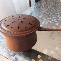 Antico scaldaletto in rame