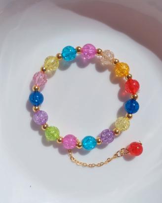 Braccialetto con perline multicolore 