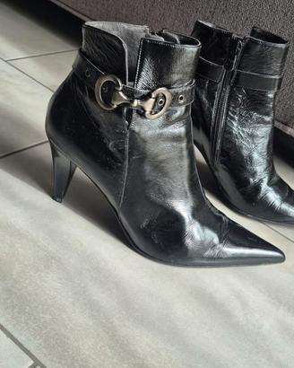 Stivaletti donna neri n. 37 con tacco e fibbia