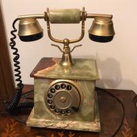 Telefono fisso in onice verde e ottone