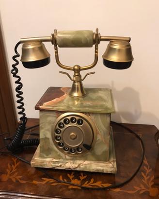 Telefono fisso in onice verde e ottone