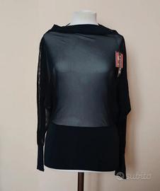 Maglia nera trasparente Slash taglia M