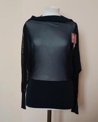 Maglia nera trasparente Slash taglia M