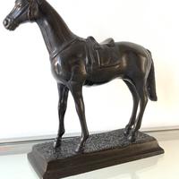 Scultura cavallo in ottone bronzato
