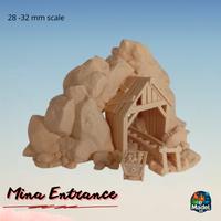 Miniera 3D Fantasy Tabletop 28–32mm con Entrata
