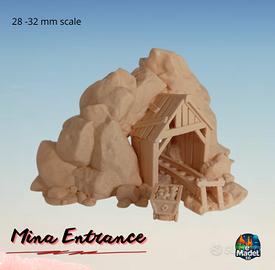 Miniera 3D Fantasy Tabletop 28–32mm con Entrata