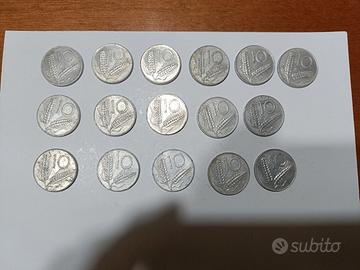 lotto 16 monete 10 lire