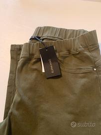 Pantaloni tagli 54 verde tipo jeans nuovi con cart