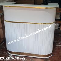 bancone reception cannettato strisce  oro 