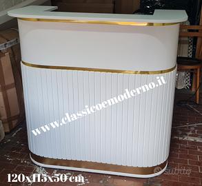 bancone reception cannettato strisce  oro 