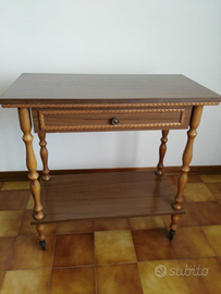 Mobiletti vintage, in legno, porta tv+ telefono