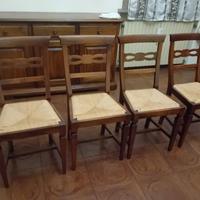 lotto di 4 sedie vintage in legno
