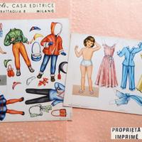 Bambole Vintage 1950 2 Cartoncini Ritagliare NUOVI