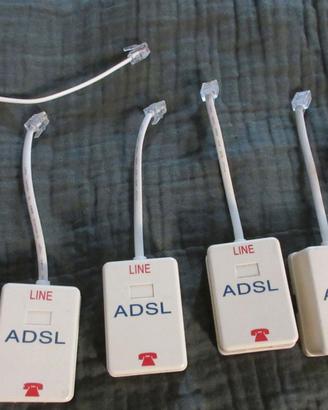 Cinque filtri ADSL + un biforcatore telefonico