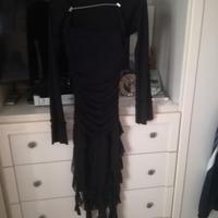 Vestito lungo elasticizzato nero da sera