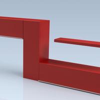 Parete attrezzata sala stile moderno rossa