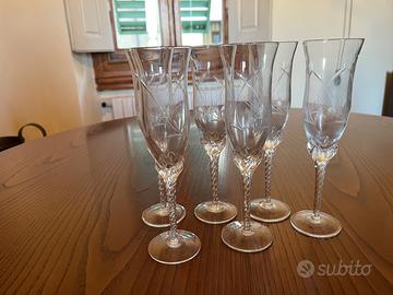 Set di 6 Flute da Champagne in cristallo