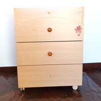 Cassettiera ,Fasciatoio , ruote .Foppa Pedretti