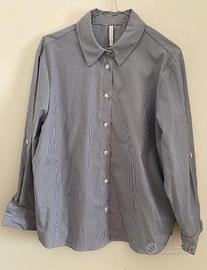 Camicia donna Imperial a righe fini bianche e blu