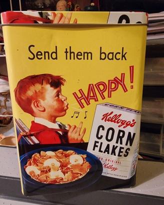 Scatola di latta retrò per Cornflakes Kellogg's -