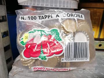 Tappatrice e 6 pacchi di tappi a corona da 100