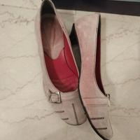 Ballerine in camoscio rosa con fibbia usate