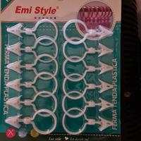 15 confezioni da 12 Ferma tenda in plastica anelli