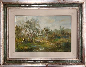 Norberto Martini pittore quadro olio Uliveto