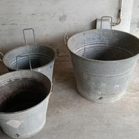 Mastelli in lamiera zincata a caldo, 2 medi e 1 gr