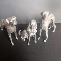 Piccole SCULTUTE artigianali in PELTRO di CANI