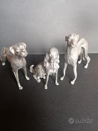 Piccole SCULTUTE artigianali in PELTRO di CANI