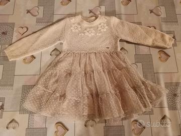 Vestito Mayoral tricot e tulle 3 anni 98cm 
